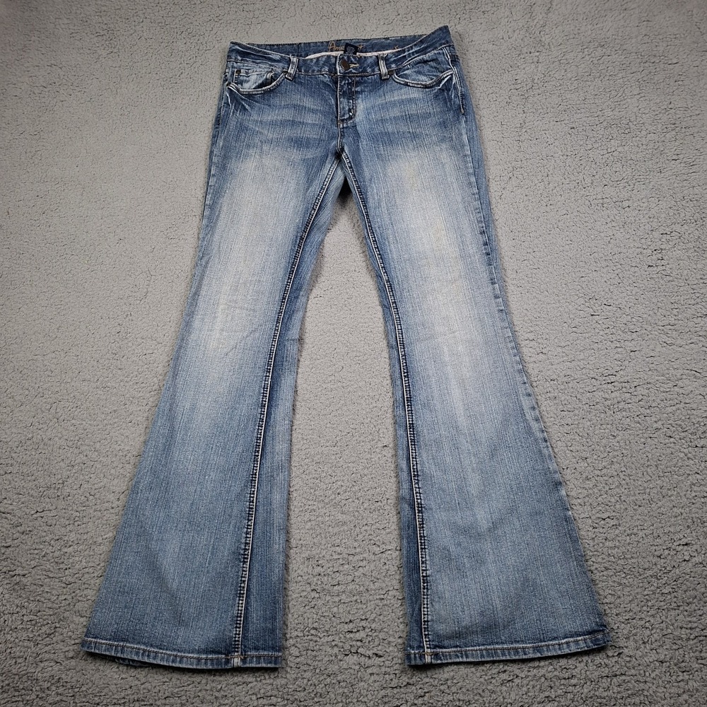 Amethyst Jeans Womens 11 Bootcut Low Rise Light Wash Flap Pocket Y2K 33x32